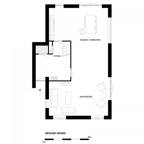 Entree uitgebouwd 1,5x5,2 meter extra inhoud 32 m3 (Afbouw)